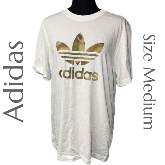 adidas Originals Other - Adidas Originals - Trefoil T-Shirt White Camo Logo Short Sleeve - Size Medium
